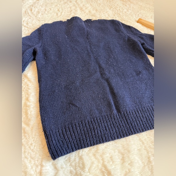 Vintage Fisherman Cable Chunky MAYBE Wool COTTON blend Sweater S COTTAGE CORE - Picture 9 of 9